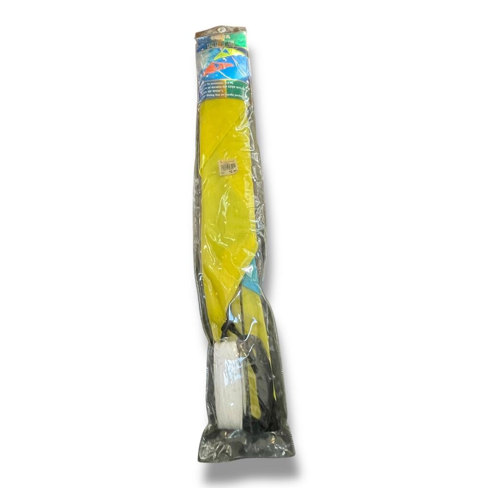 Delta Kite Mints Colorful Life Kids Adults Easy to Fly Beginner Yellow Blue 46' - Picture 3 of 10
